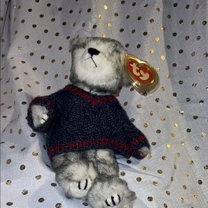 Gray and Navy TY Bear Plush